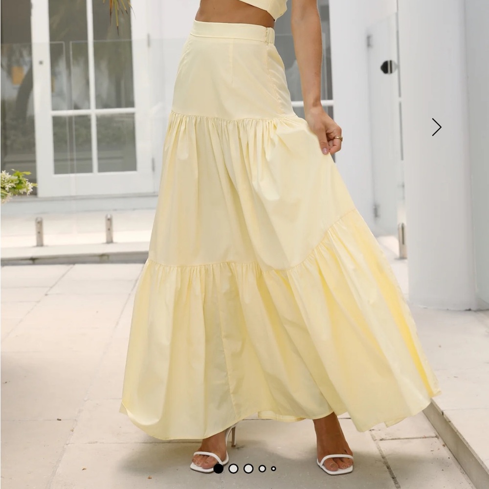 NWOT Runaway Butter Lemon Yellow Maxi Skirt
